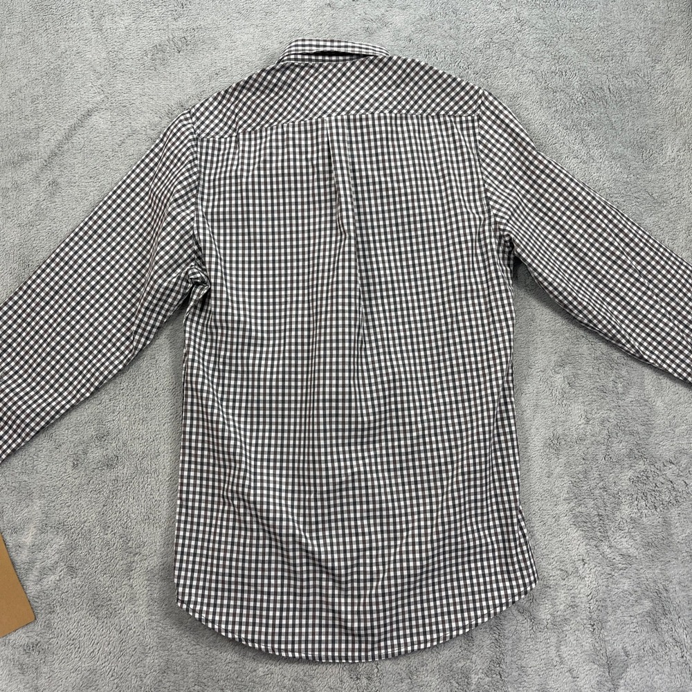 Chef Works Button Up Shirt Mens S Brown Gingham Urban Collection Long Sleeve - Picture 7 of 11